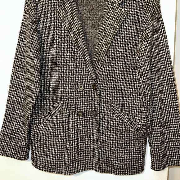 Madewell Medium Redford Houndstooth Button Down Collared Women’s Jacket EUC - Picture 2 of 12
